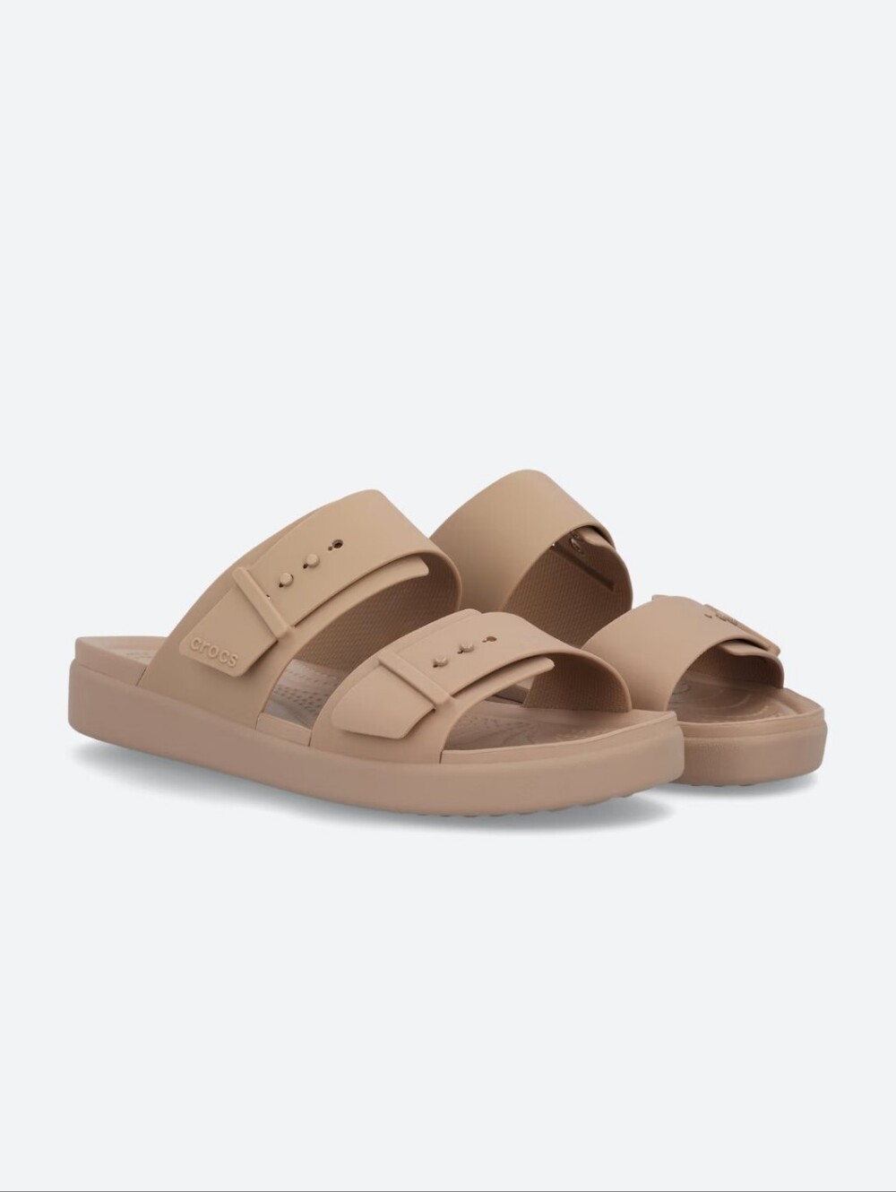 CROCS Brooklyn Buckle Low Low Slide Sandals - Taupe